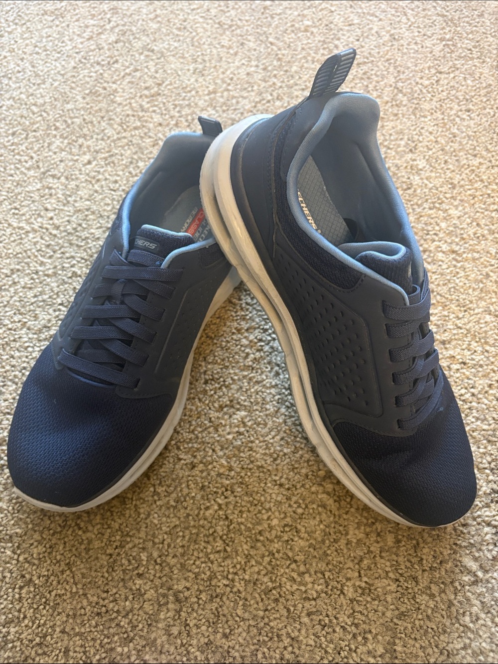 Sketchers Men's Navy Athletic Lace-Up Sneakers - Comfort Running Shoes